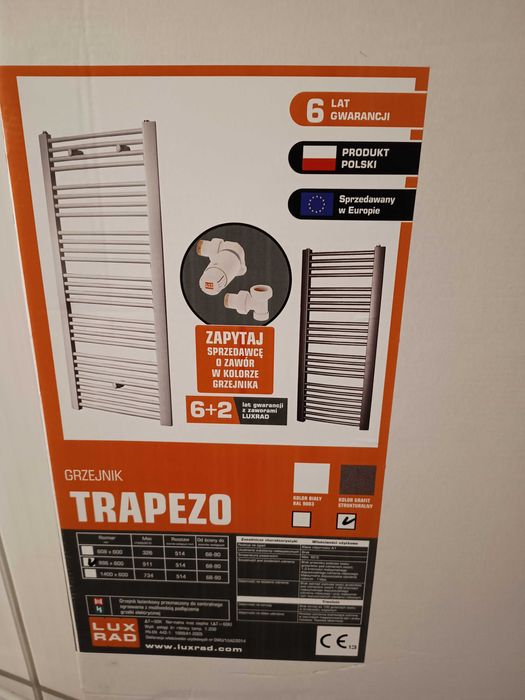 Grzejnik  TRAPEZO 511W, łazienkowy, grafitowy