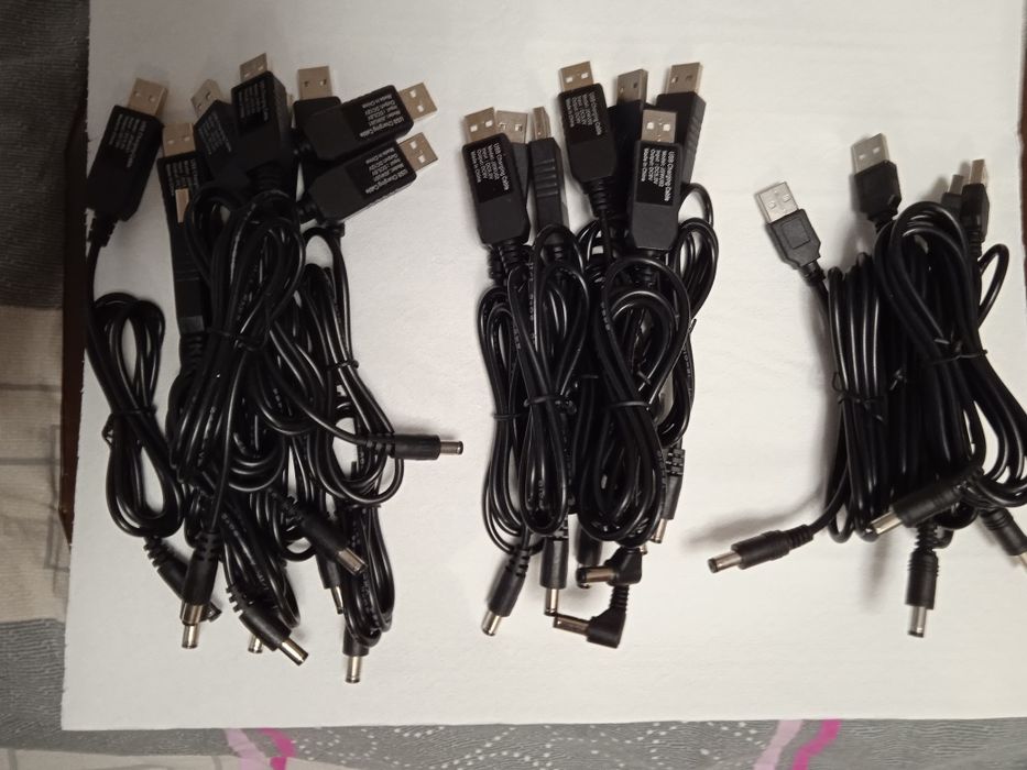 Шнур-адаптер,для зарядки та живлення 5 - 14В від павербанка USB 5В.
