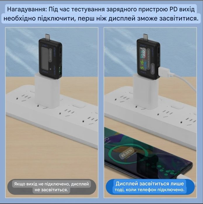 Цифровий USB tester / USB-A / Type-C