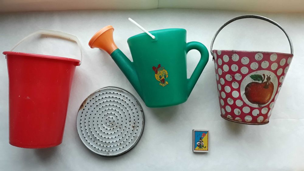 Детский набор для игры в песке песочнице ссср лейка ведёрко сито