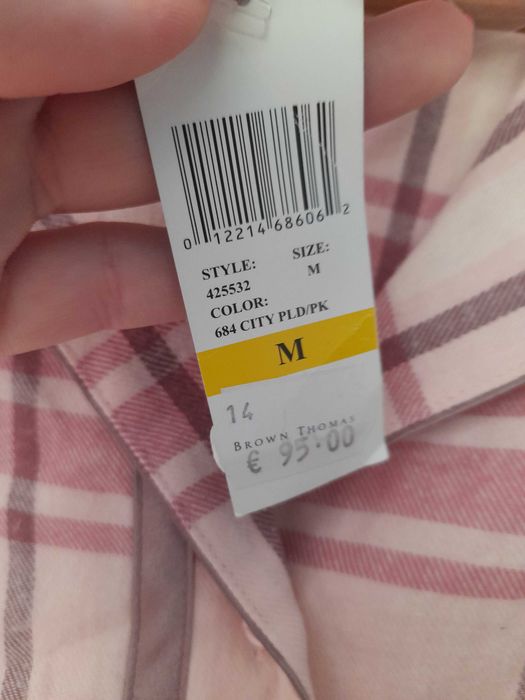 DKNY koszula nocna krata M nowa oryginał 38 z metkami bawełna