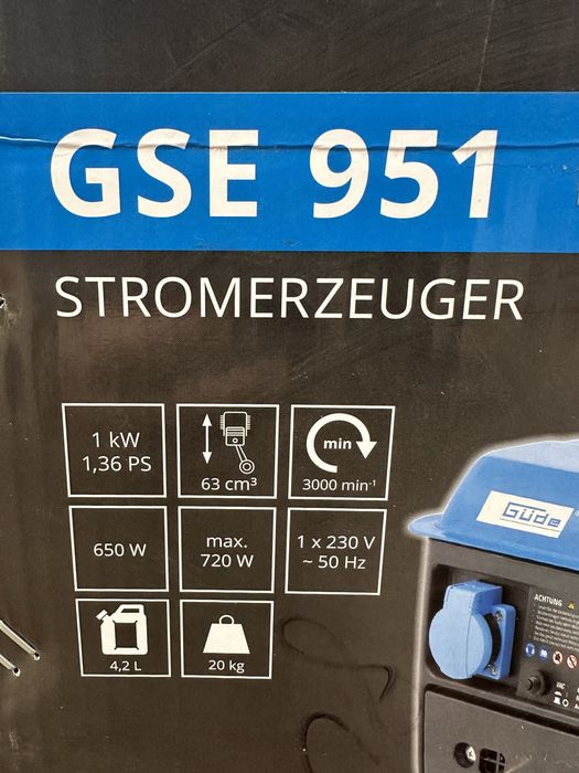 Генератор  бензиновый двухтактный Güde GSE 951