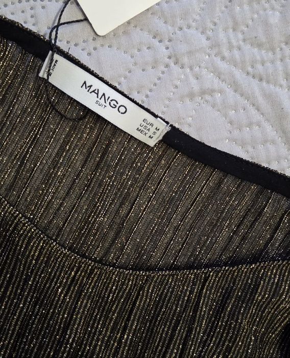 Nowa sukienka koktajlowa bez rękawów świecąca nitka mieniaca się 38