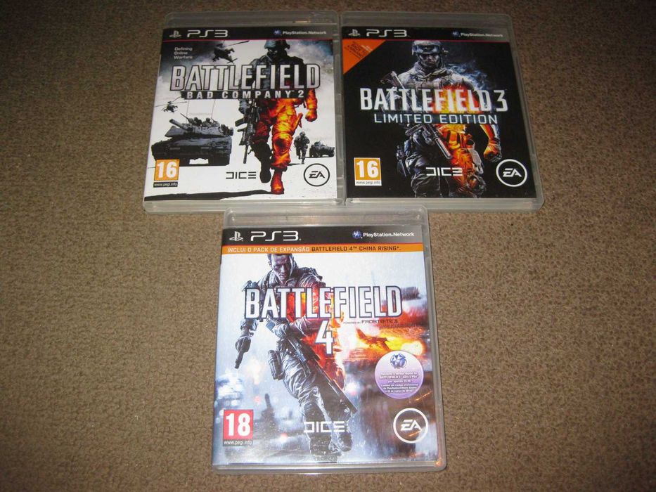 3 Jogos da Saga "Battlefield" para a Playstation 3/Completos!