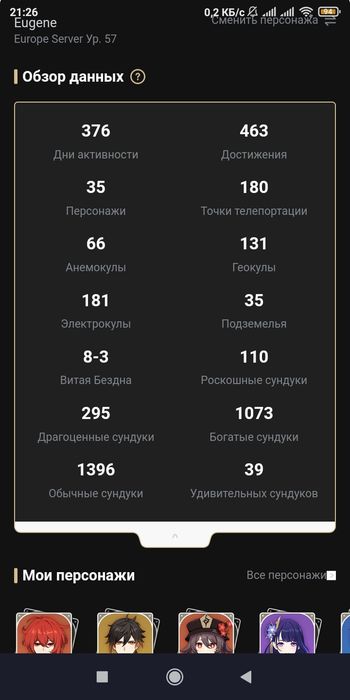 Акаунт Genshin impact
