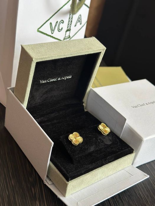 Кульчикі пусети Van Cleef повний комплект бутика