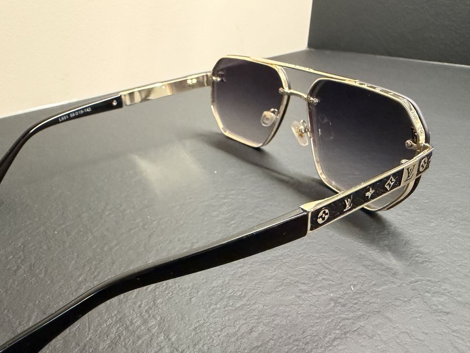 Okulary unisex LV pilotki złote