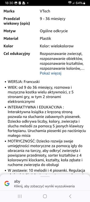 Kostka interaktywna V TECH