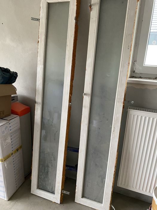 Okna 2 szt szyba mleczna