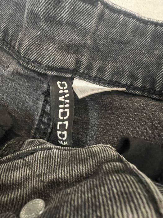 Czarne / szare spodnie / jeansy / dżinsy loose mam jeans | H&M