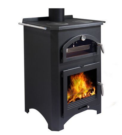 Salamandra a Lenha 14Kw BROMPI Forno e Discos Cozinhar