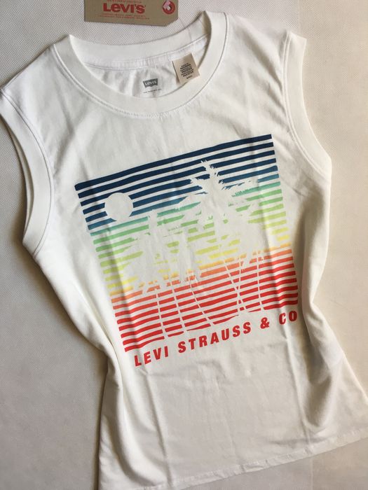 LEVI’S koszulka tank top cream S 36 damska logo summer