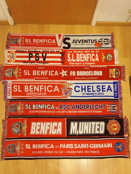 SL Benfica cachecol de jogo de futebol novo oficial, artigo de coleção