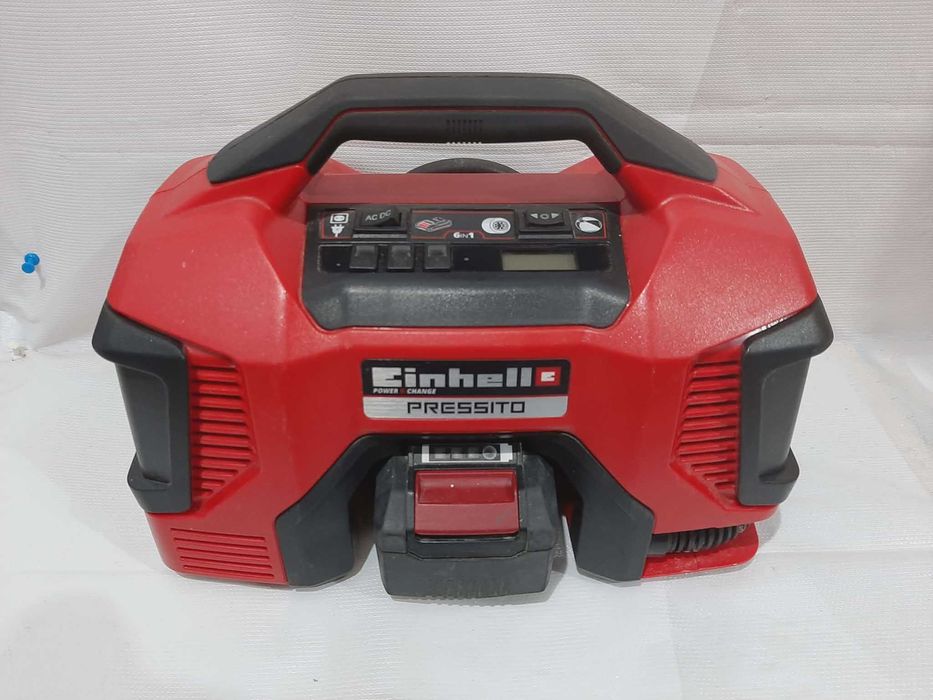 Kompresor bezolejowy Einhell Pressito + Aku 18V / 3.0 Ah