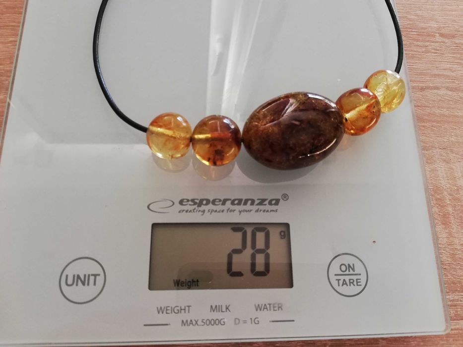 Naszyjnik bursztyn miodowy