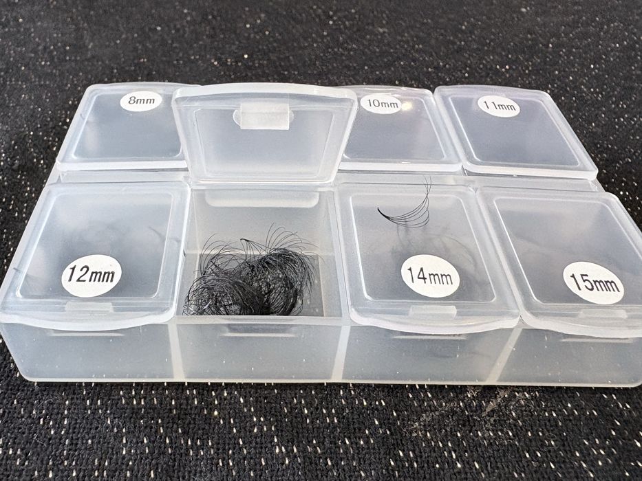 Zestaw do rzęs kępki gotowe, pęsety