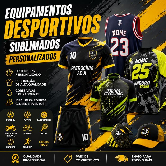 Equipamentos Desportivos 100% personalizados
