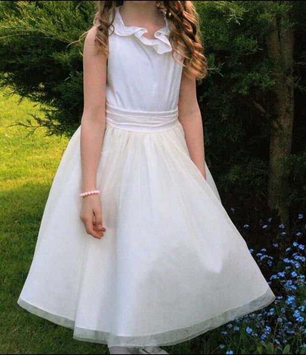 Sukienka druhny Next, na komunie, ecru, rozm. 134