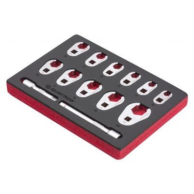 Klucze oczkowe otwarte 10-22mm 3/8 13szt