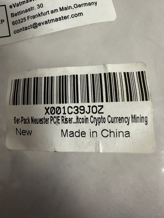 Rizer райзер bitcoin Crypto currency mining, разъем на 6 пин