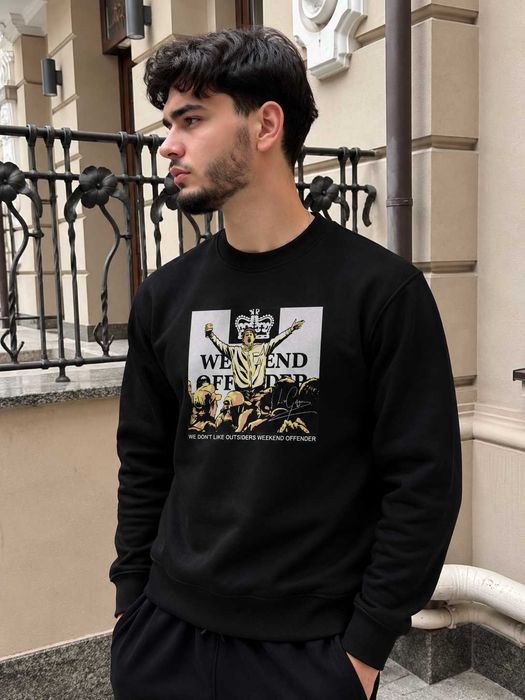 Новий Світшот Weekend Offender Leo Gregory Чорний (XS S M L XL)