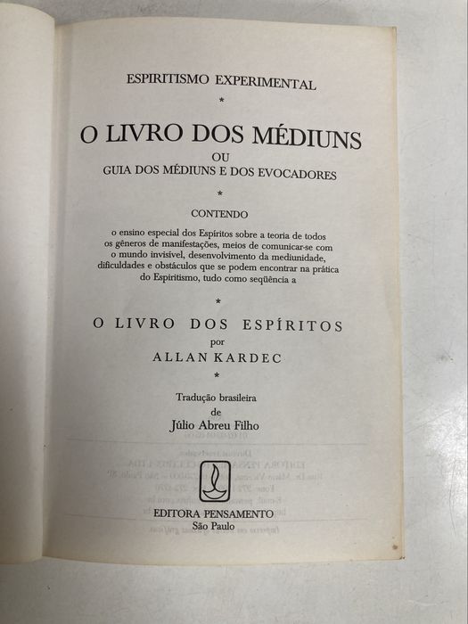 Livro  "O Livro dos Médiuns" de Allan Kardec