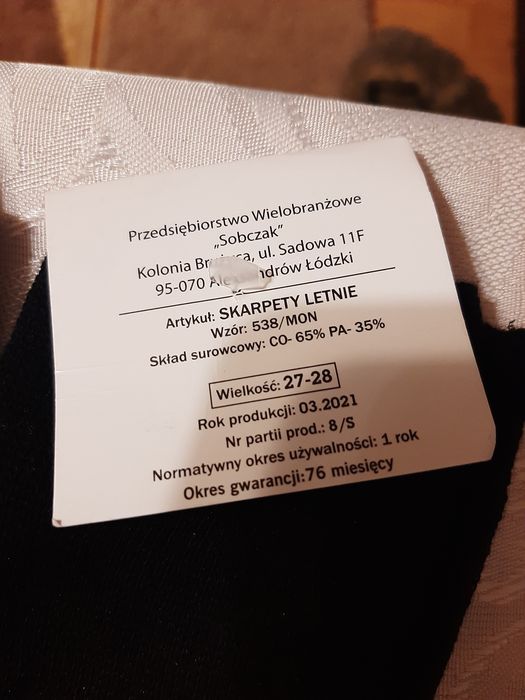 Nowe 3 pary skarpet letnich MON r.27-28 czarne męskie