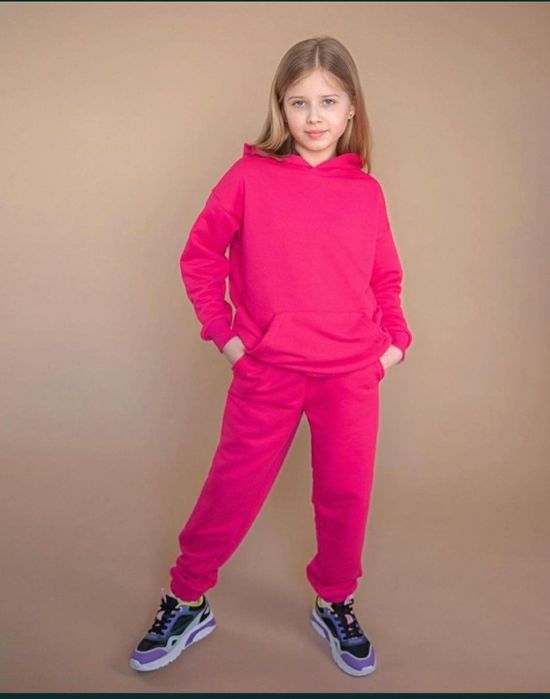 Акція! Теплий фліс зимовий костюм малиновий  на флісі 128-134 7-9 р