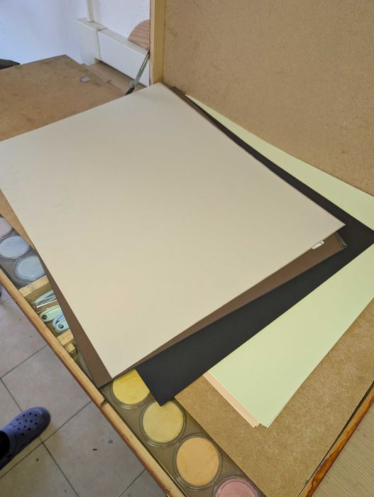 Caixa de Madeira com 80 PanPastel e utensílios