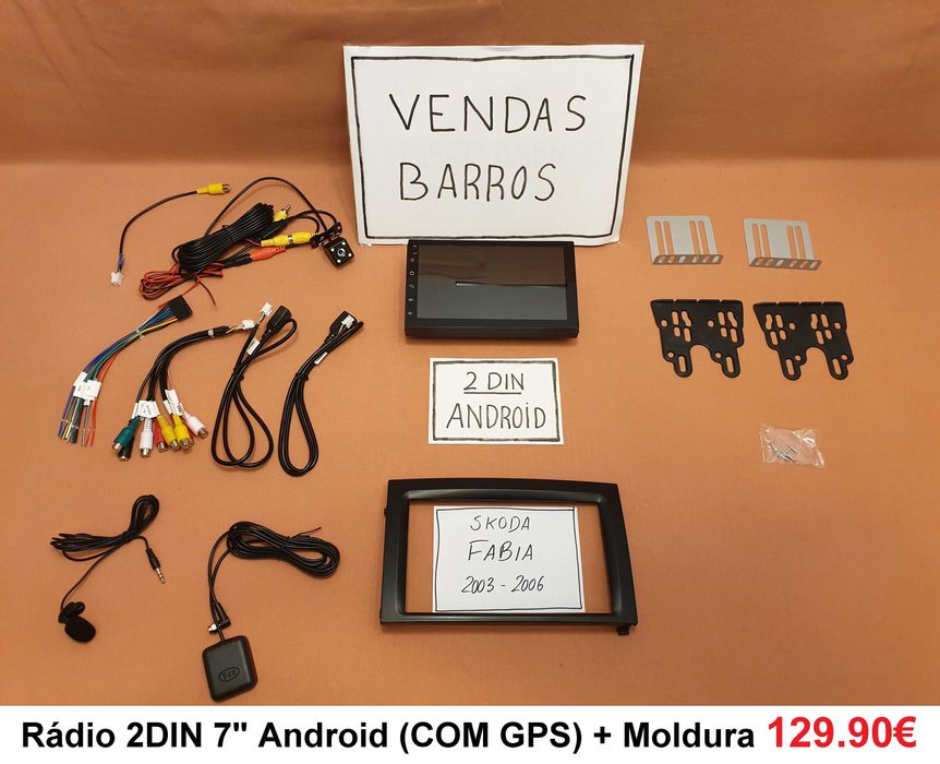 (NOVO) Rádio 2DIN • SKODA Fabia (2001 até 2020) • Android GPS [4+64GB]