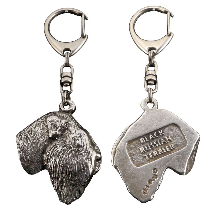 Czarny terier rosyjski brelok posrebrzany Art-Dog