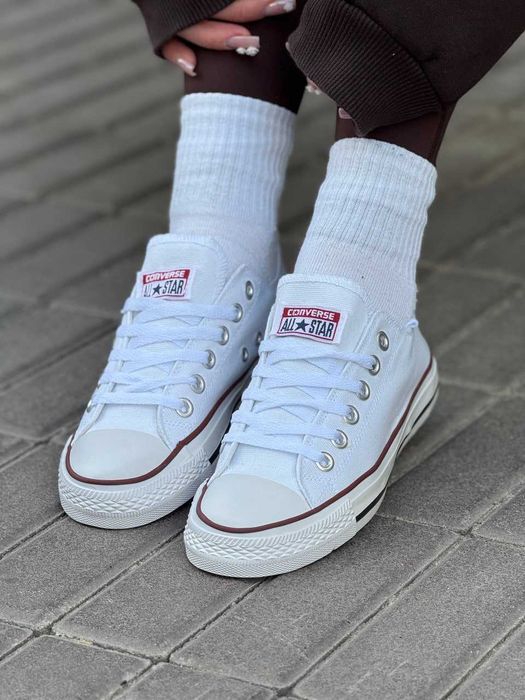 Жіночі класичні низькі білі кеди конверс converse all star white 36-41р. В'єтнам