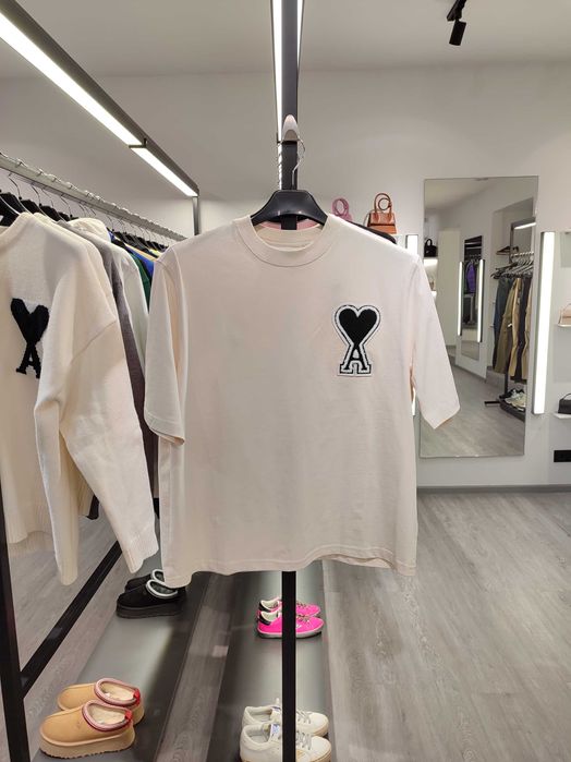 Футболка AMI Paris Exclusive Ami De Coeur T-Shirt White Black Heart