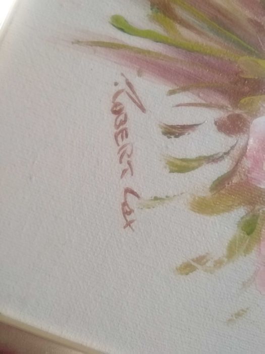 Картина рожеві троянди. Robert Cox. Олія, картон.