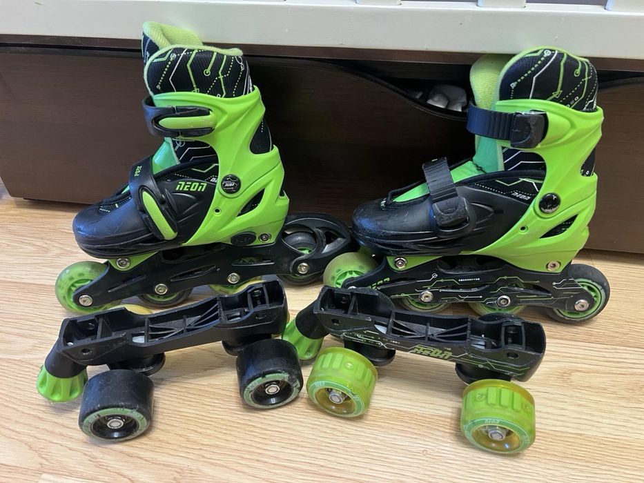 Яскраві дитячі ролики Neon, що світяться! Розмір 30-33 (розсувні)