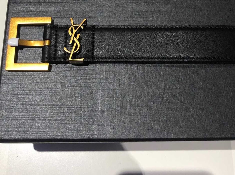 Pas YSL premium czarny w pudełku wstążka prezent