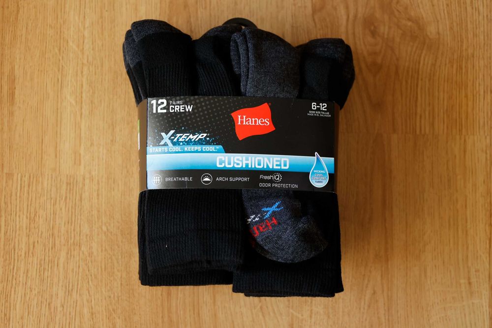 skarpety  Hanes X-Temp dlugie, oddychające 12-pak
