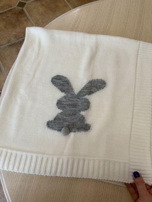 Детский плед покрывало Зайчик (90% шерсти)
