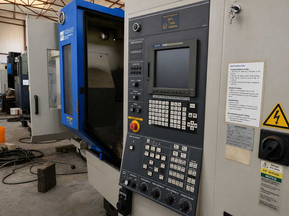Hitachi Seiki VS50 — вертикальний обробний центр BT50, Fanuc
