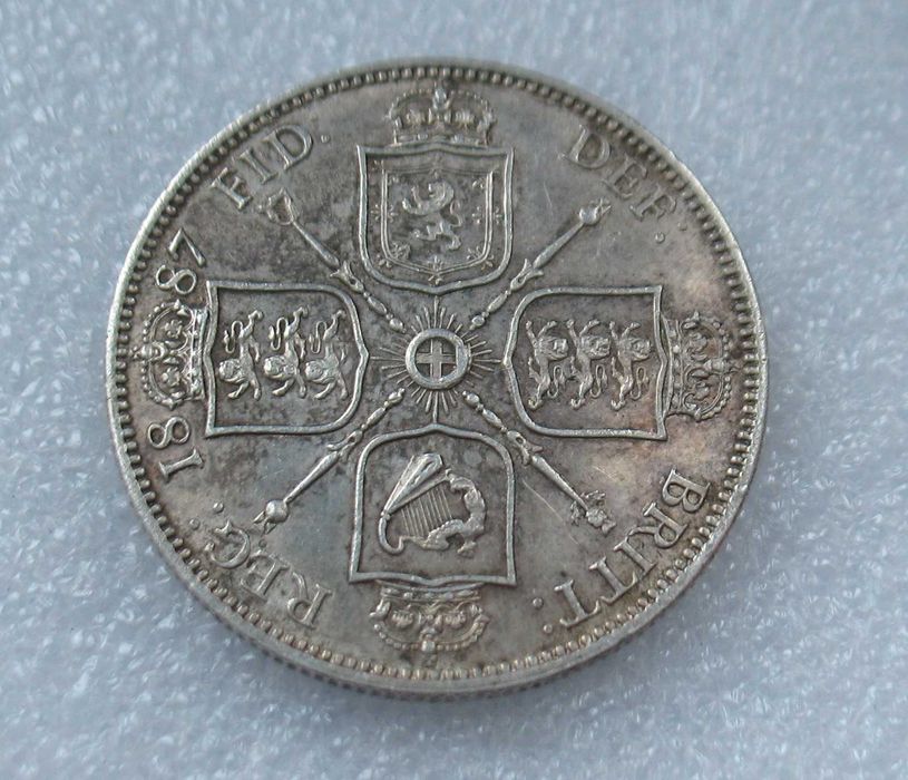 Серебряная монета Великобритании, флорин 1887