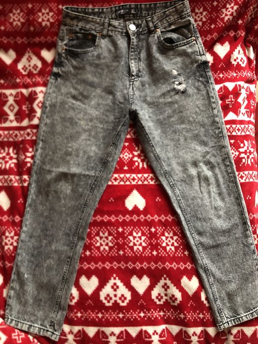 Jeansy szare z New Yorker