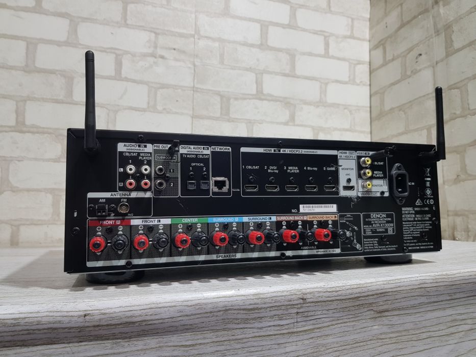7.2 AV ресивер DENON AVR X1300W, *7x145 Вт,HDMI,Wi-Fi,Bluetooth,4K,USB