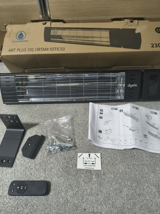 Lampa cieplna, promiennik podczerwieni dysis z pilotem i regulacją tem