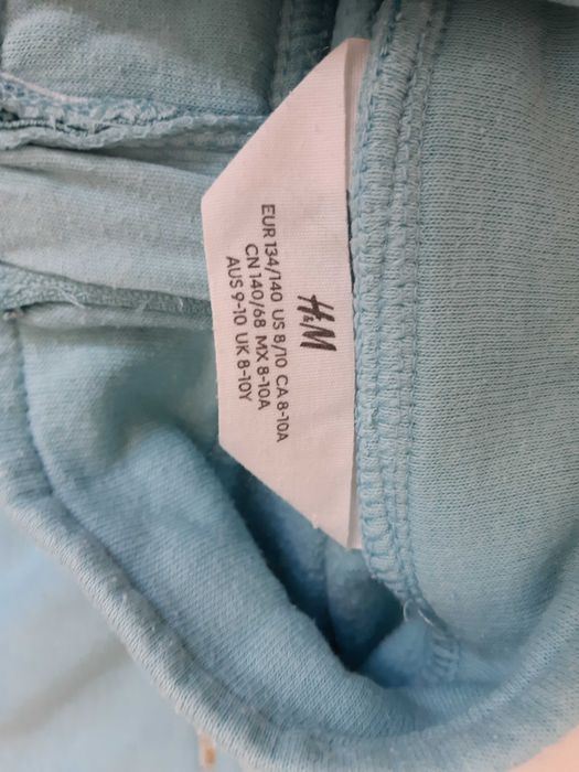 Turkusowa bluza krótka bomberka H&M r.134-140