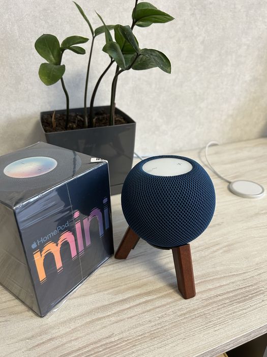 Apple HomePod mini, синій — стан нового + підставка у подарунок