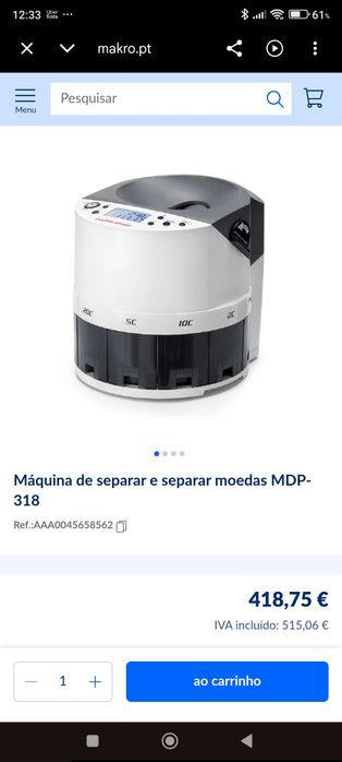 Máquina de separar e separar moedas MDP-318