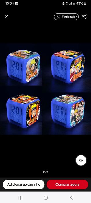 Relógio despertador Naruto