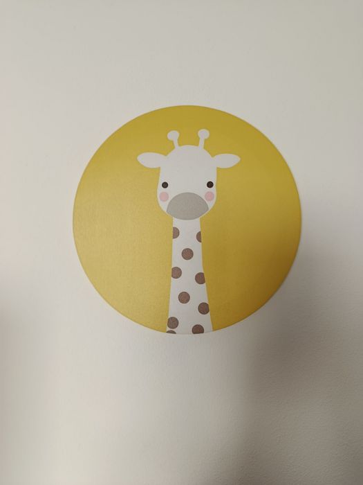 3 quadros infantis girafa zebra elefante