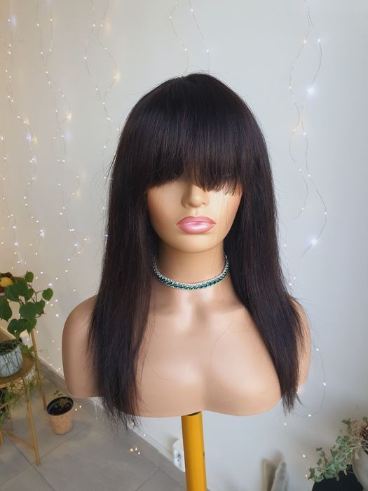 Peruka z włosów naturalnych w 100% z grzywką Viki 20