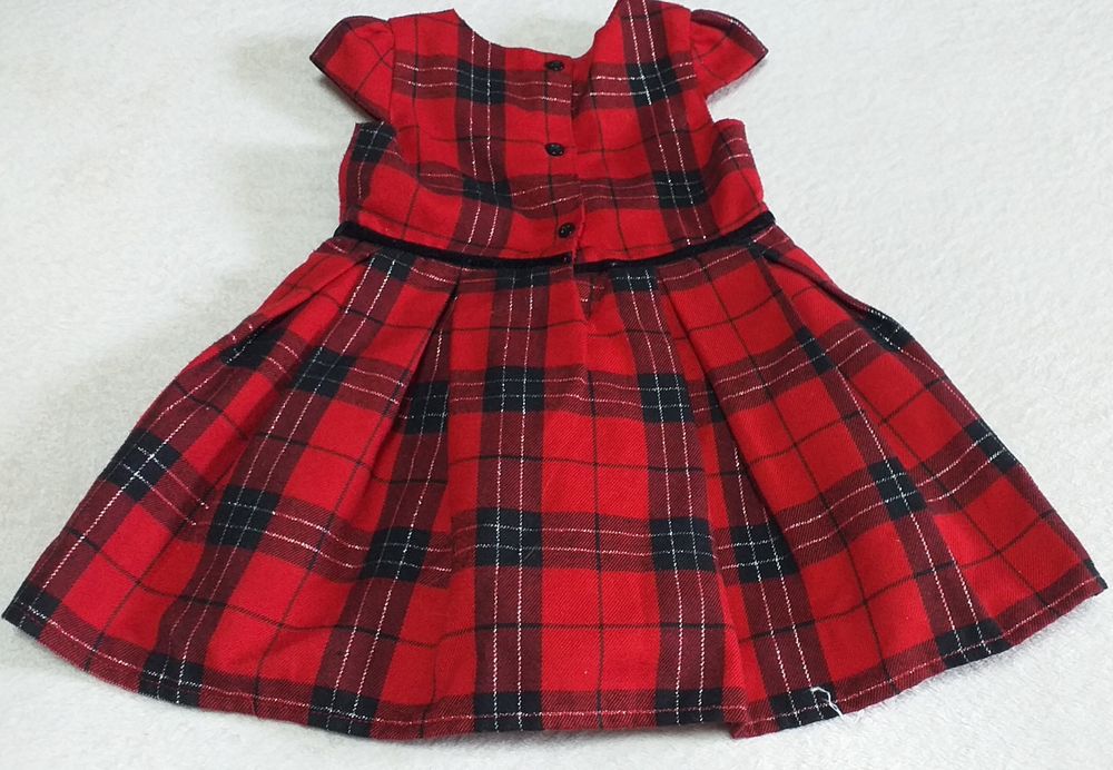 Sukienka PRIMARK szkocka krata czerwień-czerń. 9-12 m-cy.